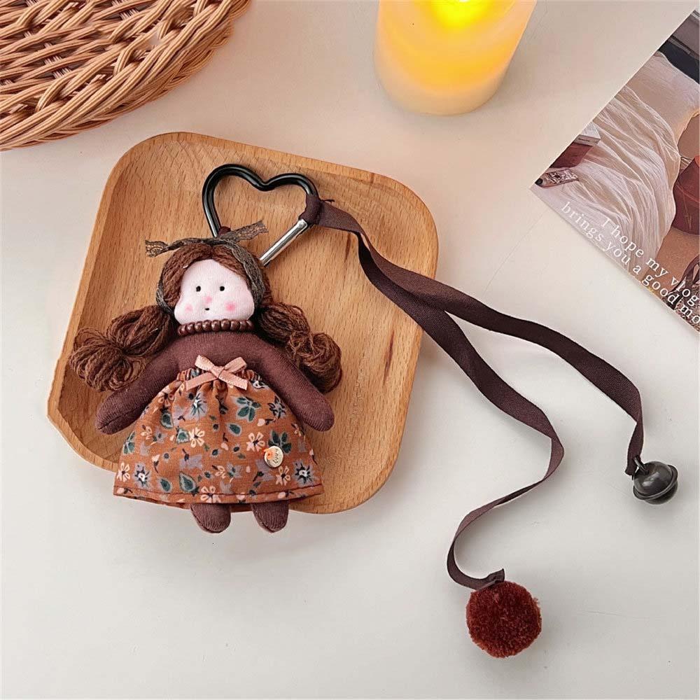Тканевое Платье с Цветочным Принтом Кукла Долли Девочки Плюшевая Мягкая Кукла Мультяшный Подвеска для Сумки Декор для Рюкзака