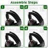 Geekria Earpads Headband Set Compatible with SONY Replacement Protective Ear Cushion Set + MDR-10RBT MDR-10RNC MDR-10R (Black)