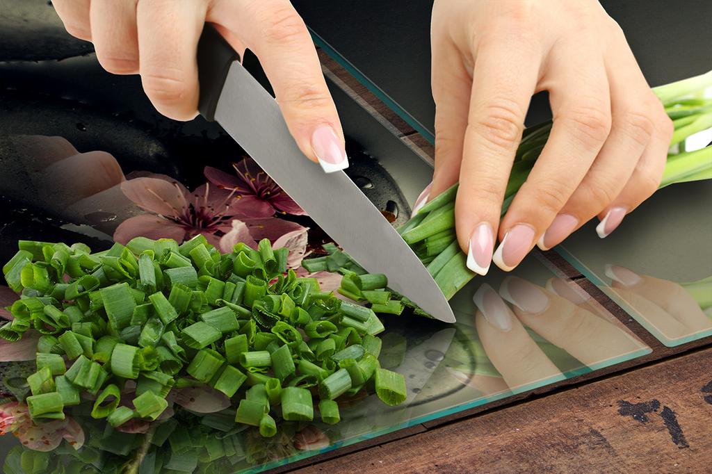 Glass protective plate for the stove 2x45x52 Flower