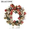 Merry Christmas Brooches Delicate Christmas Wreath Shape for Women Men Shuit Scarf Hijiab Pins