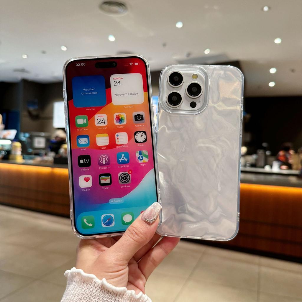 Лазерный чехол для телефона из ТПУ с текстурой пера для iPhone 15 14 13 Pro Max, ударопрочный чехол с блестками