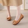 New Cow Leather Shoes Woman Luxury Bowknot Ballet Flats Women's Shallow Slip On Moccasins Mother Comfortable Autumn Flats Shoes