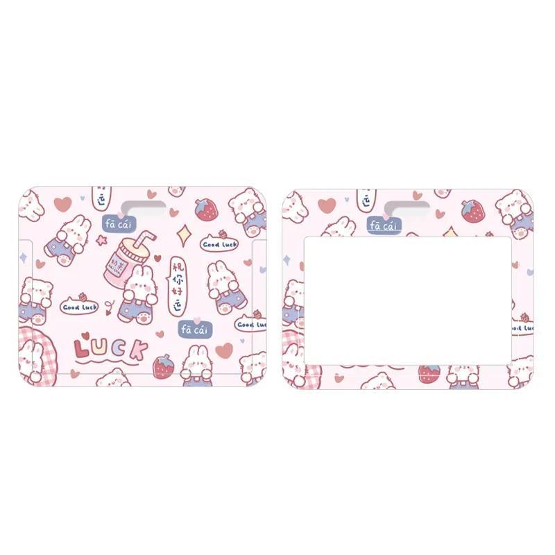 Горизонтальный милый мультяшный чехол для карт Push Pull, чехол для карточек Bus, чехол для игровых карт, держатель для кредитных карт, держатель для разрешения на работу, шнурок