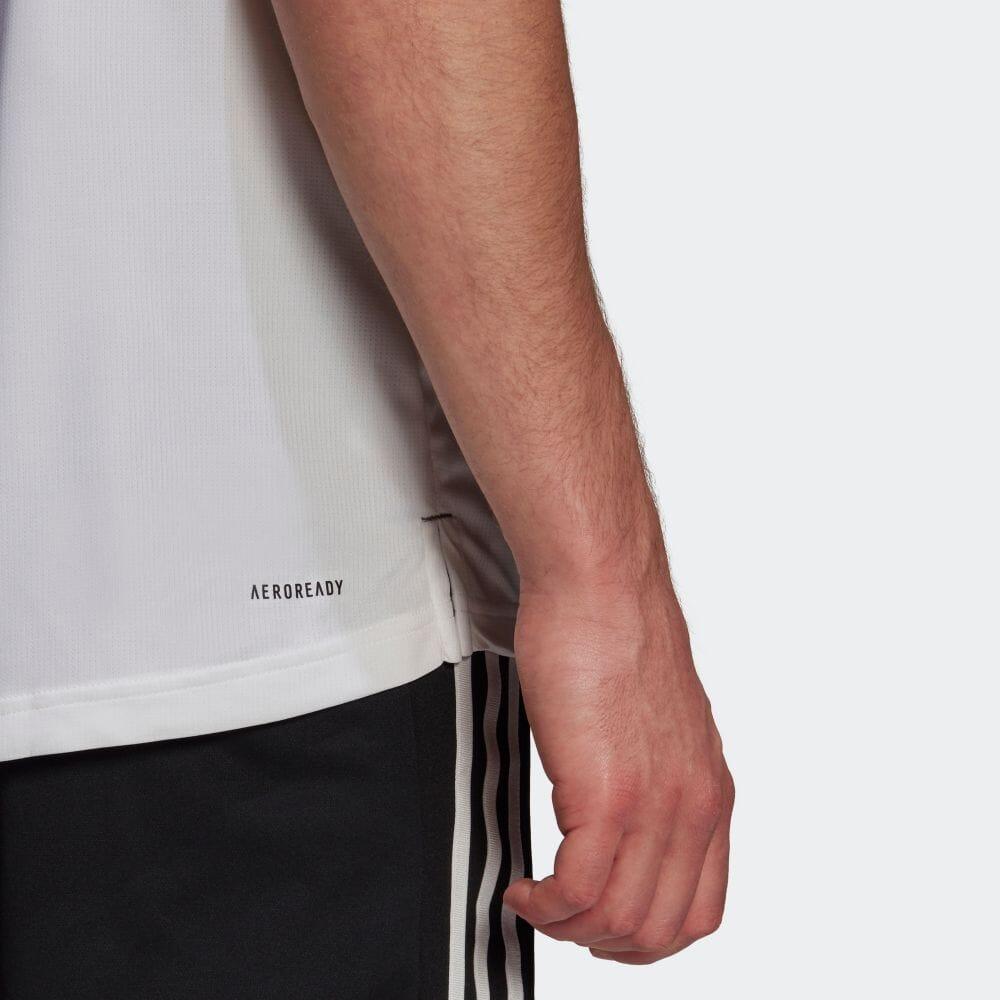 adidas Футболки мужские белые с круглым вырезом умеренного прямого кроя GM8348