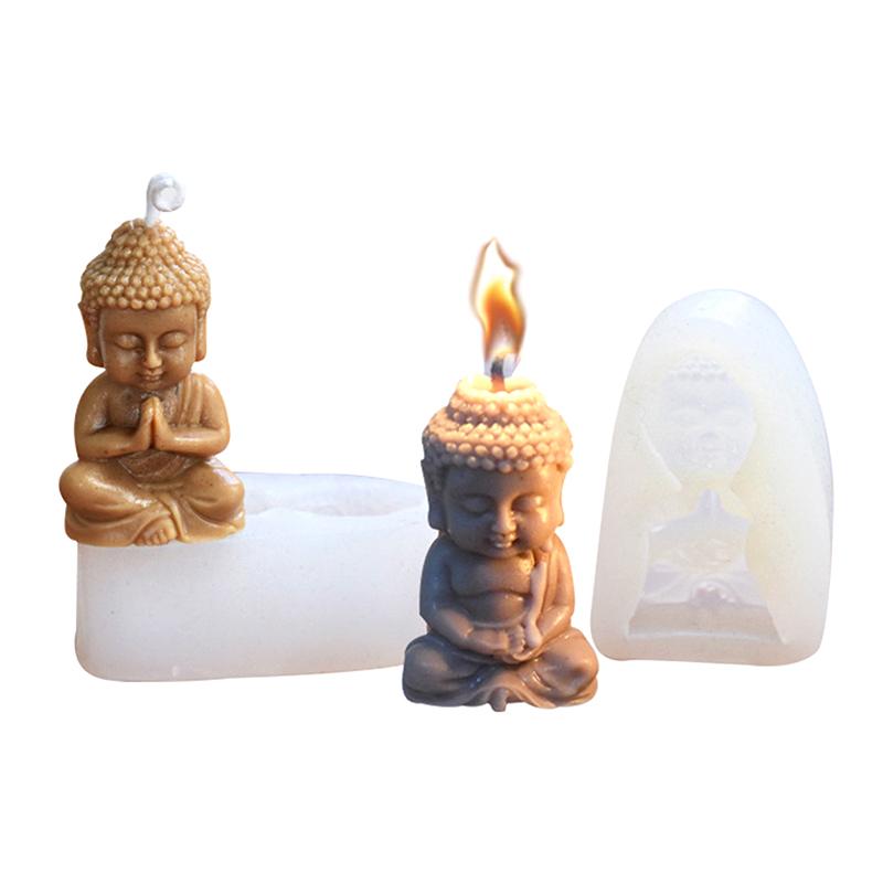 3D Maitreya Silicone Candle Mold Diy Church Buddha Making Plaster Epoxy Resin Aroma Soap Chocolate Baking Molds Home Decoration