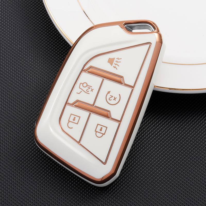 TPU Car Remote Key Case Cover Fob For Cadillac CT4 CT5 2020 2022 Smart Key Holder Shell 5Buttons Women Men Accessories