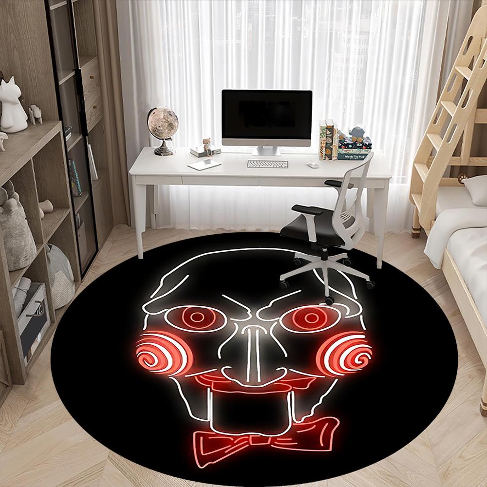 1pc Jigsaw Mask Office Round Area Rug, Under Office Chairs Bedroom Living Room Home Decor, Room Deco, Available in Various Sizes