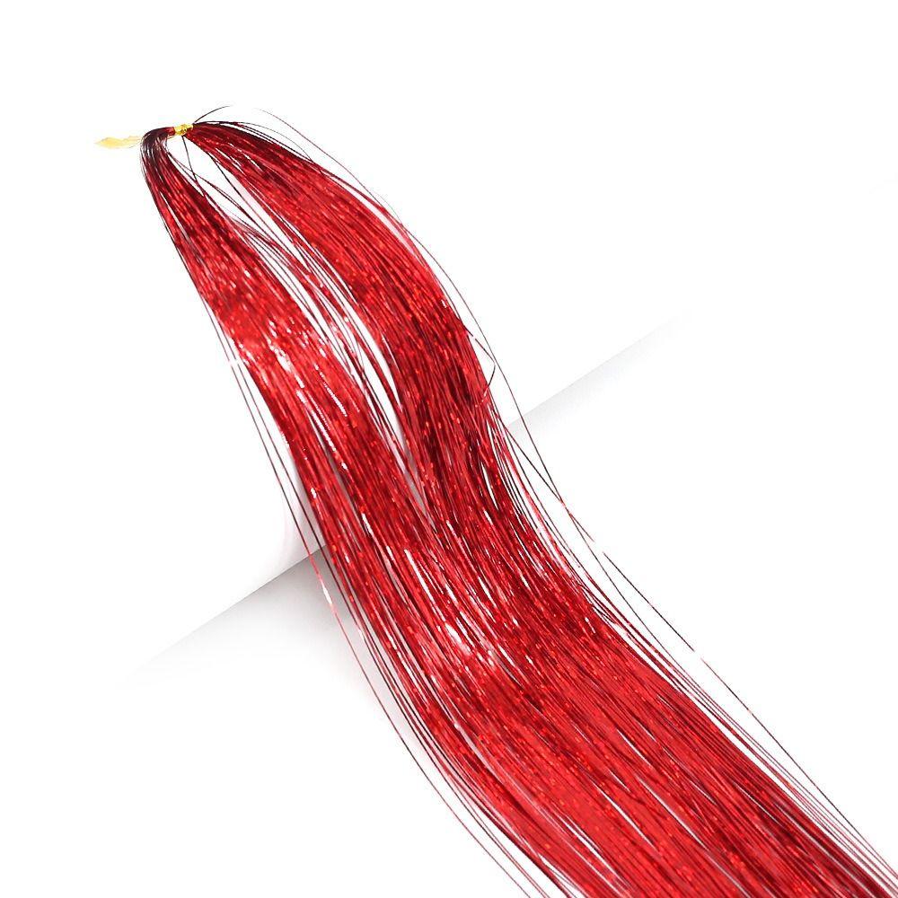 Блестящий шелковый парик с мишурой, праздничный головной убор, длинный прямой блестящий хвост, декор из блестящих полосок