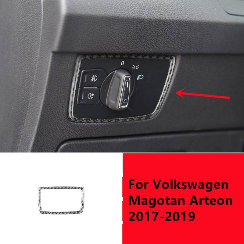 Carbon Fiber Car Interior Moulding Decoration Sticker For Volkswagen VW Magotan Arteon Dashboard Center Control Panel Cover