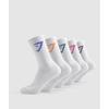 Gymshark Носки Crew Socks 5pk Синие Фиолетовые Бирюзовые Розовые Оранжевые I3a1y Uc0k