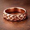 Плетеное кольцо из чистой меди, Ручное плетеное кольцо-лента, Кольцо из цельной меди в кельтском стиле, Текстурированное кольцо