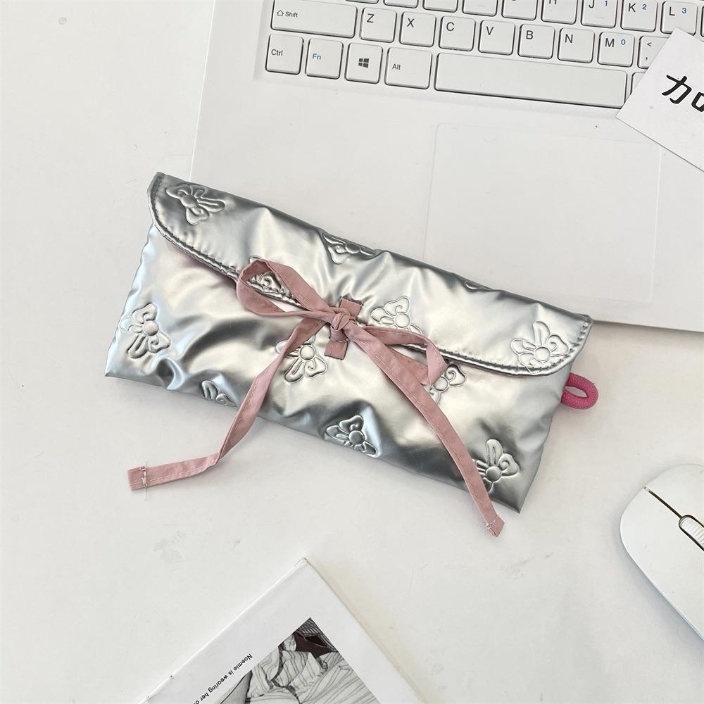 PU Leather Pen Bag Quilted Cosmetic Bag Cute Pen Pouch  Girls Gift