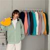 Women Hoodies Solid Color Zip Up Pocket Oversized Harajuku Korean Sweatshirts Female Long Sleeve Hooded Streetwear Casual Top