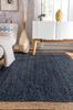 Blue Natural Leonora Hand Woven Jute Area Rug