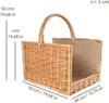 Плетеная корзина - CREATIVE HOME - Дровница - 50x34x50см - Ручная плетение - Внутренняя отделка из джута