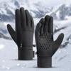 Winter Men Women Ski Snow Gloves Waterproof Cycling Gloves Full Finger Warm Thermal Fleece Gloves with Small Zipper Pocket