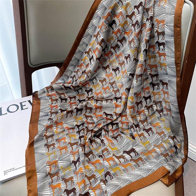 Новый шелковый атласный шарф для волос 70*70 см, женский носовой платок с принтом, женская бандана с квадратной головой, небольшой шейный глушитель, хиджаб для леди