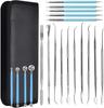 Ziyue Set of Stainless Steel Clay Clay Crafting Silicone Clay Drawing Cleaning Sculpting Tools for Clay with Storage Case 19-Piece Spatulas, Spatulas,