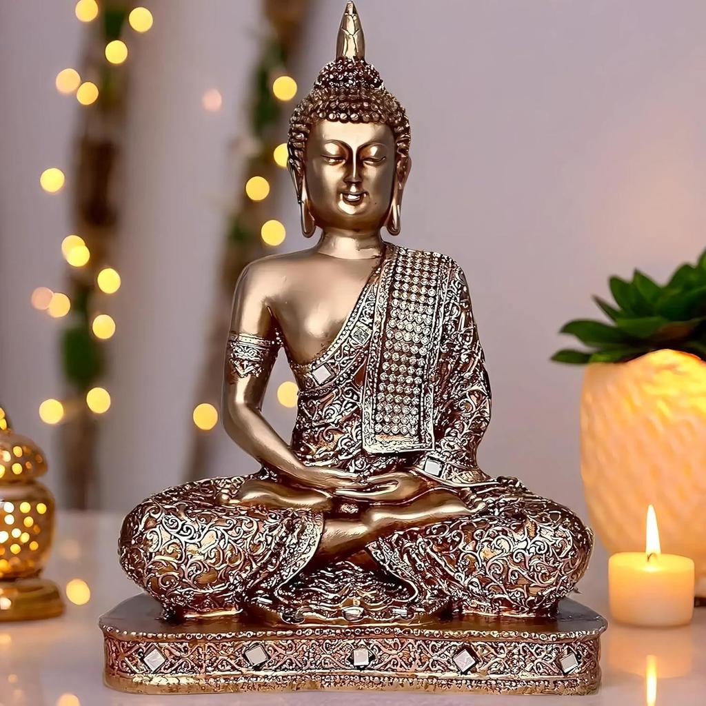 Meditating Sitting Buddha Statue showpiece Idol Home Decor Items for Living Room and Gifts