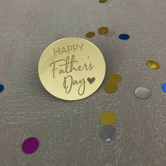 10 шт., топперы для торта с надписью «День отца», резные круглые буквы «С Днем отца», акриловые украшения для кексов, декор для вечеринки