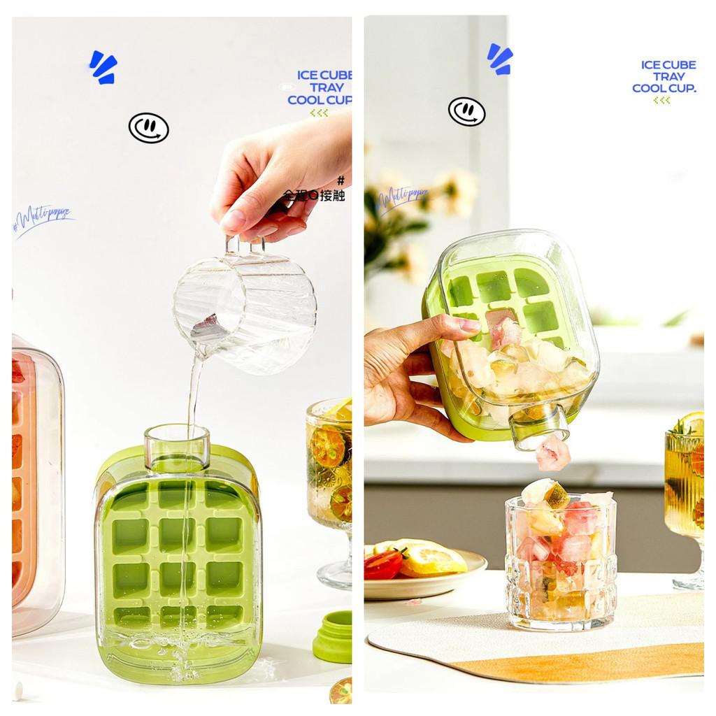 Бутылка для приготовления льда с крышкой-соломинкой, портативный прессованный лоток для льда для летнего использования на открытом воздухе, самодельный холодильник, морозильник, льдогенератор