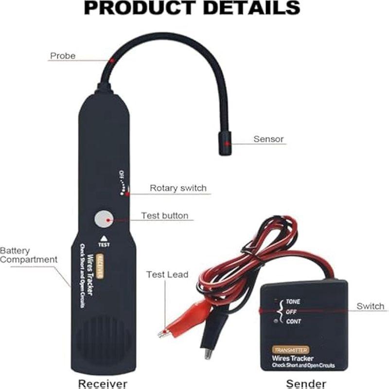 AEE2-2Pcs Identificador De Cables Electrical,Cable Electrical,Automotive Electrical Open&Short Finder Circuit Tester