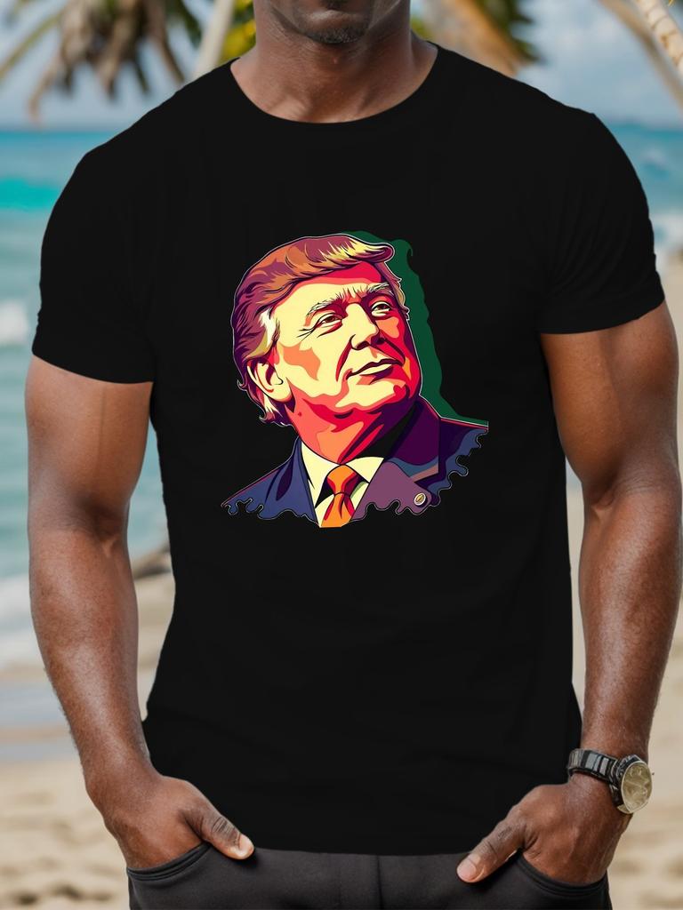 Мужская мода Трамп Дональд Трамп Сторонник 3D Печать Футболка Мода O-образный вырез короткий рукав Повседневные мужские футболки