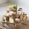 Practical-3-Layer Wooden Cupcake Rack Layered Cupcake Display Rack Semi-Circular Dessert Cake Rack