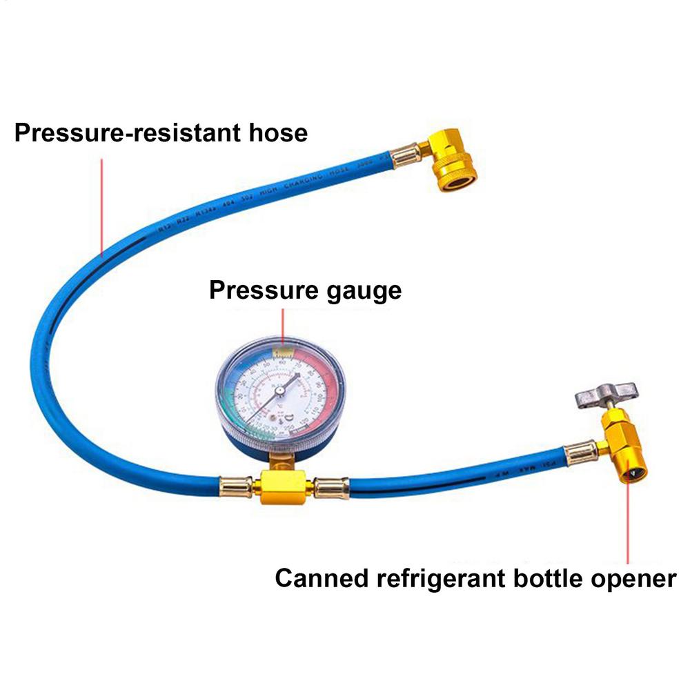 Автомобильный кондиционер R134A Хладагент Заправочный измерительный шланг с манометром Давление для авторемонта Грузовик RV Внедорожник