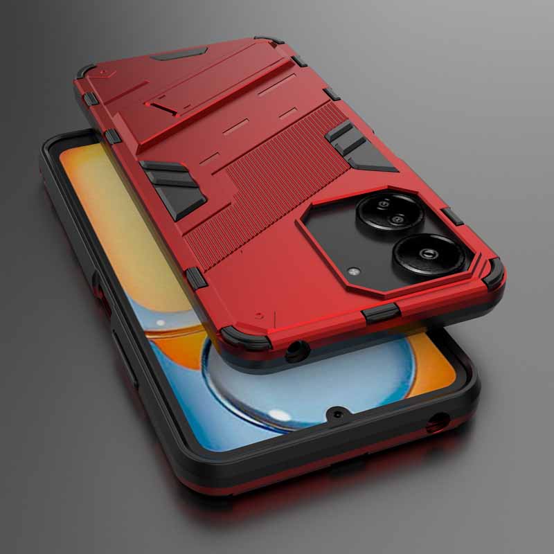Shockproof Case For Redmi 10C 12C 13C 14C Armor Holder Protector Back Coque for Xiaomi POCO C65 F5 X5 X6 F6 M6 Pro Phone Cover