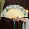 Складной веер для женщин и унисекс, японский, стильный, из бамбука, с натуральным красивым цветочным и бабочковым узором, элегантный японский, включает