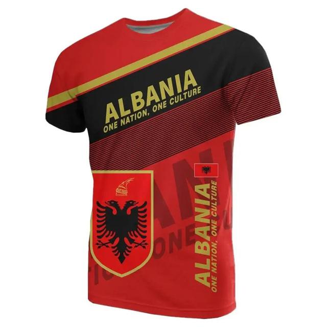 Футболки с рисунком флага Албании, футболка с 3D принтом национального герба Албании для мужчин, одежда для спортивных соревнований, Джерси, футболка с орлом, топы для мальчиков