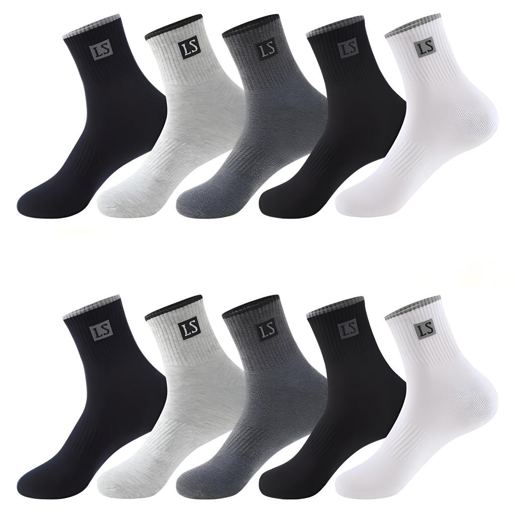 5Pairs of Men's Letter Socks Autumn Winter Spring Socks Mid-tube Sports Socks Lot