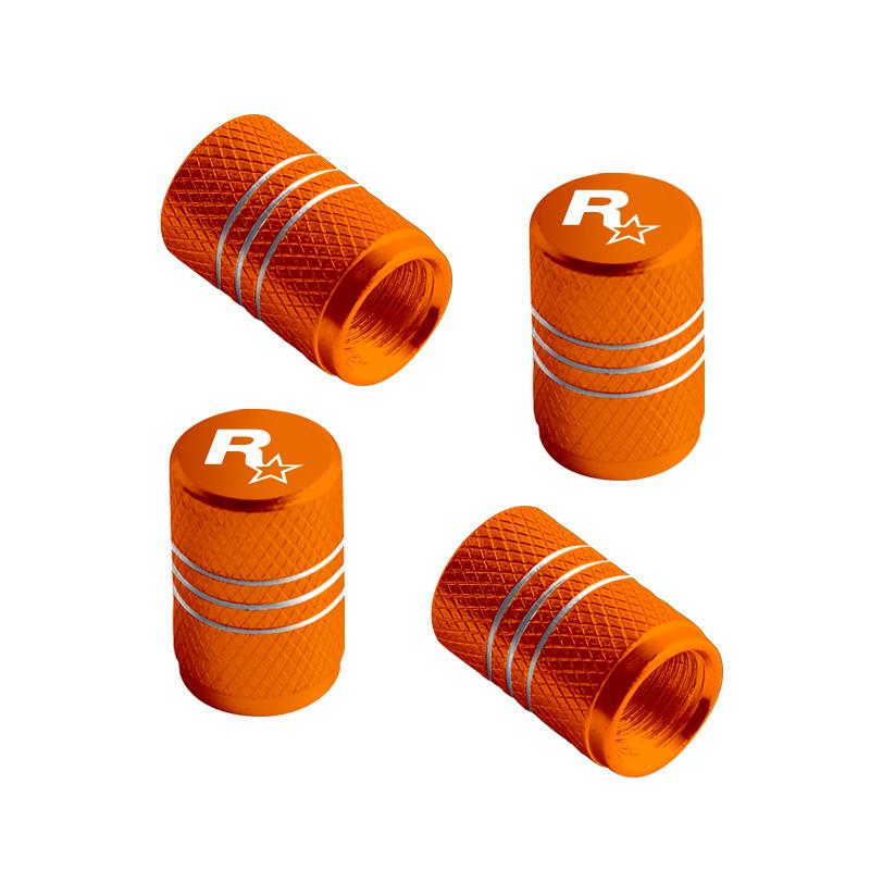 For GTA Game R Star Rock Star Emblem Jeep Peugeot Ford Hyundai Kawasaki Yamaha Badge Car Wheel Tire Valve Caps Tyre Stem Covers