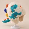 Children Hat Cartoon Dinosaur Design Knitted Hat Soft Warm Ear Protection Kids Animal-themed Hat Winter Accessory