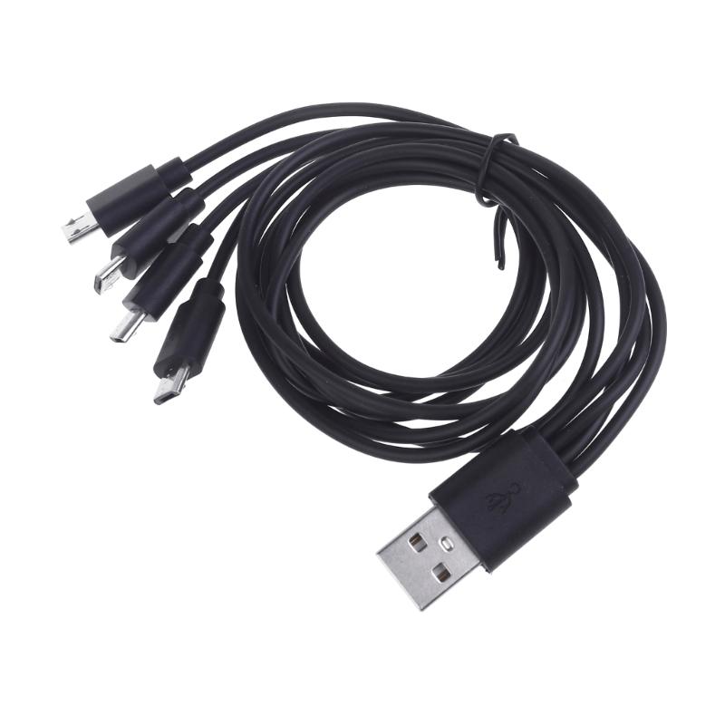 USB 2.0 TypeA Male на Micro USB Male Адаптер Разветвитель Кабель USB на MicroUSB Конвертер Зарядный Шнур 1 на 4 Разветвитель