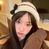 Hollow Out Flower Weave Cap Korean Style Bowknot Beanies Hat Crochet Flower Knitted Hat  Girls