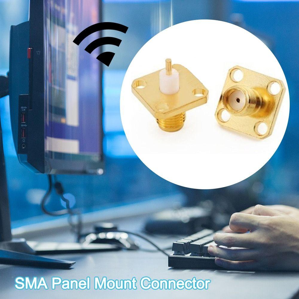 4 Hole Flange SMA Female Plug Chassis Solder Coax Adapter SMA Female Jack PCB Converter