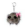 Грустный хомяк брелок брелки кольцо для аксессуаров сумка смешной кулон брелок ювелирные изделия фанаты подарки