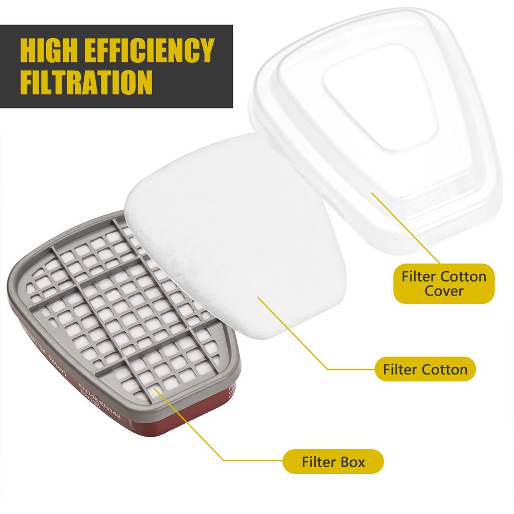 Многоразовый респиратор Половина лицевой маски 6200 Противогаз Респираторы для защиты органов дыхания с безопасностью