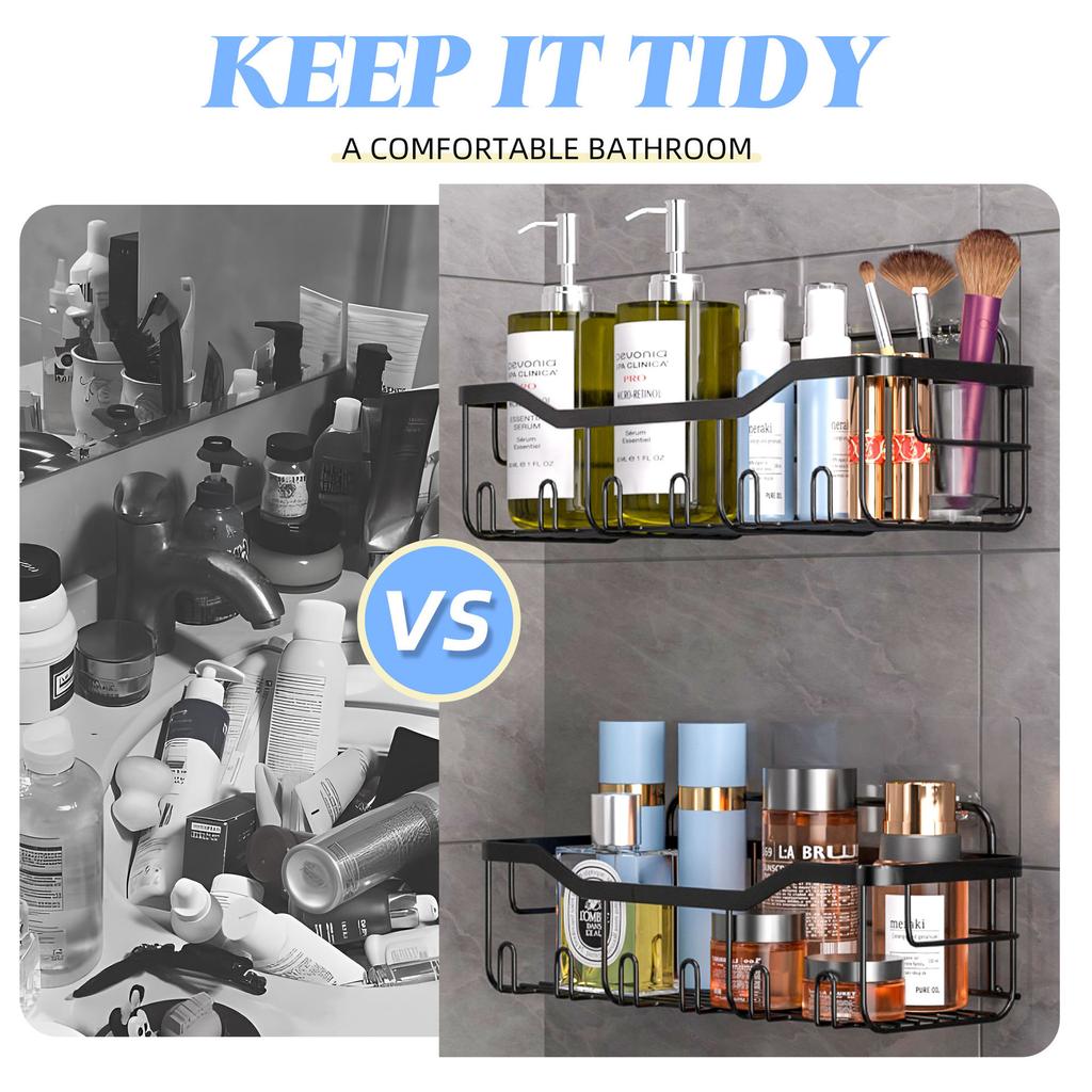 5 упаковок душевой кабины, клейкий органайзер для душа для хранения в ванной комнате, домашнего декора и кухни, без сверления, большая вместимость