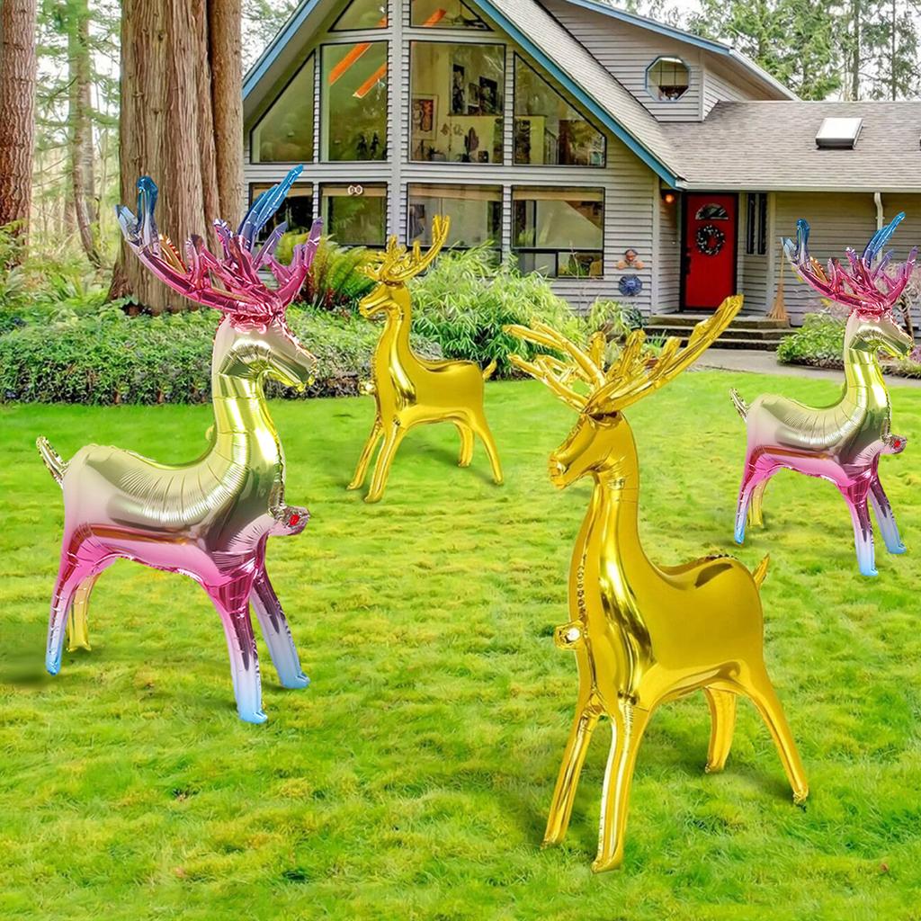 Воздушный шар из фольги «Рождественский лось», Воздушный шар «Рождественский олень», День рождения в зимнем стиле, Украшение вечеринки на Рождество и Новый год,