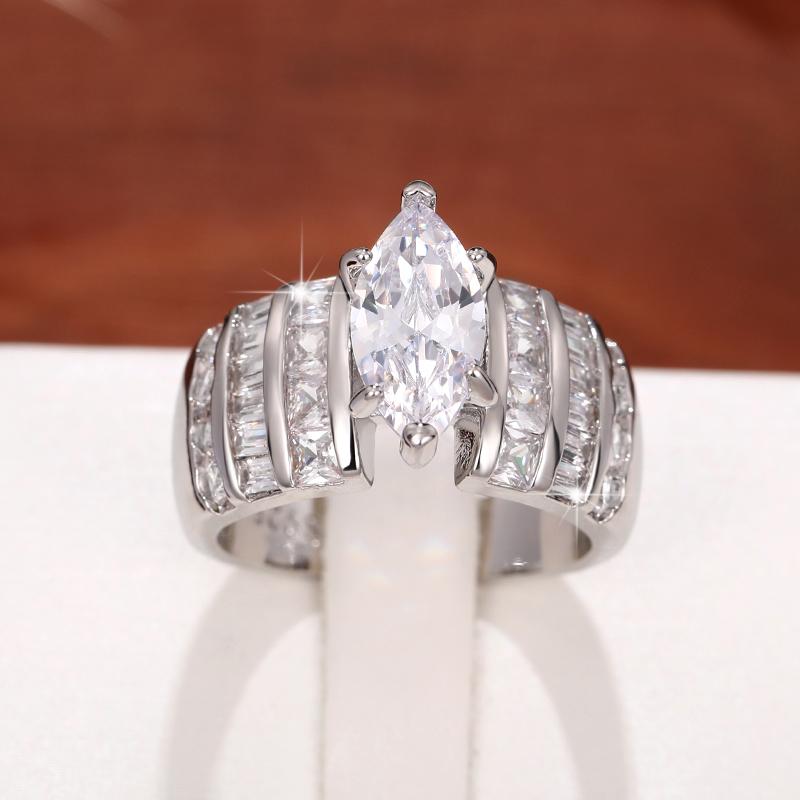 Huitan Великолепное женское кольцо с инкрустацией brilliant marquise CZ, геометрический дизайн, аксессуары для вечеринки, модные свадебные, очаровательные украшения