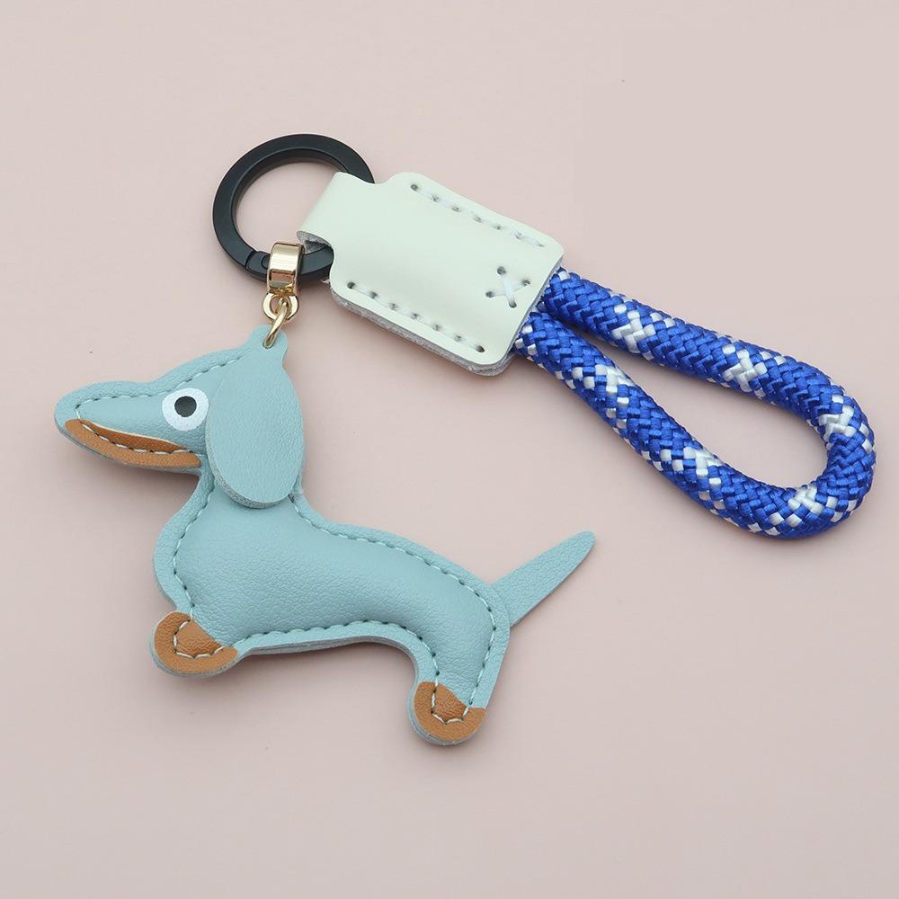 Модный брелок для ключей в виде таксы, мультяшный щенок, сумка, подвеска из искусственной кожи, вешалка, украшение для сумки