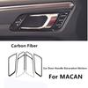 Для Porsche Macan, Стайлинг автомобиля, углеродное волокно, дверная ручка автомобиля, декоративные наклейки, украшение интерьера автомобиля, авто