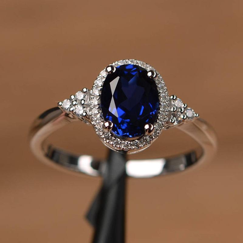 Silver Plated Rings for Women Ruby Emerald Sapphire Jewelry Wedding Engagement Ring Wholesale Size 6-10