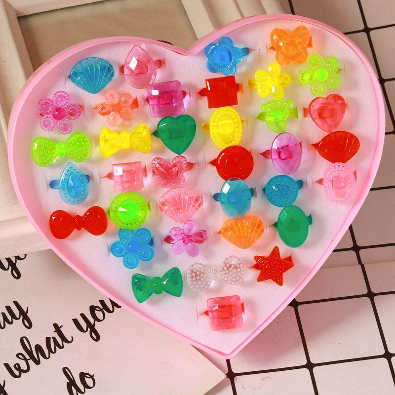 Кольца с кристаллами в виде принцессы из мультфильма для девочек-малышей - детский ювелирный подарок