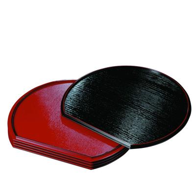 Yamaga Lacquerware Store Half Moon Bon Set of 5 New Day Obon Tray Tray Osechi Cuisine Restaurant Japanese Cuisine Year's (Сякудзи 36см)