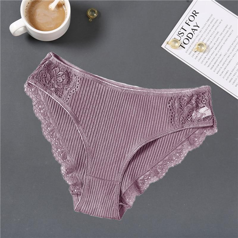 Хлопковое нижнее белье для женщин, сексуальные кружевные трусики-бикини с низкой посадкой, мягкие эластичные женские дерзкие хипстерские трусики