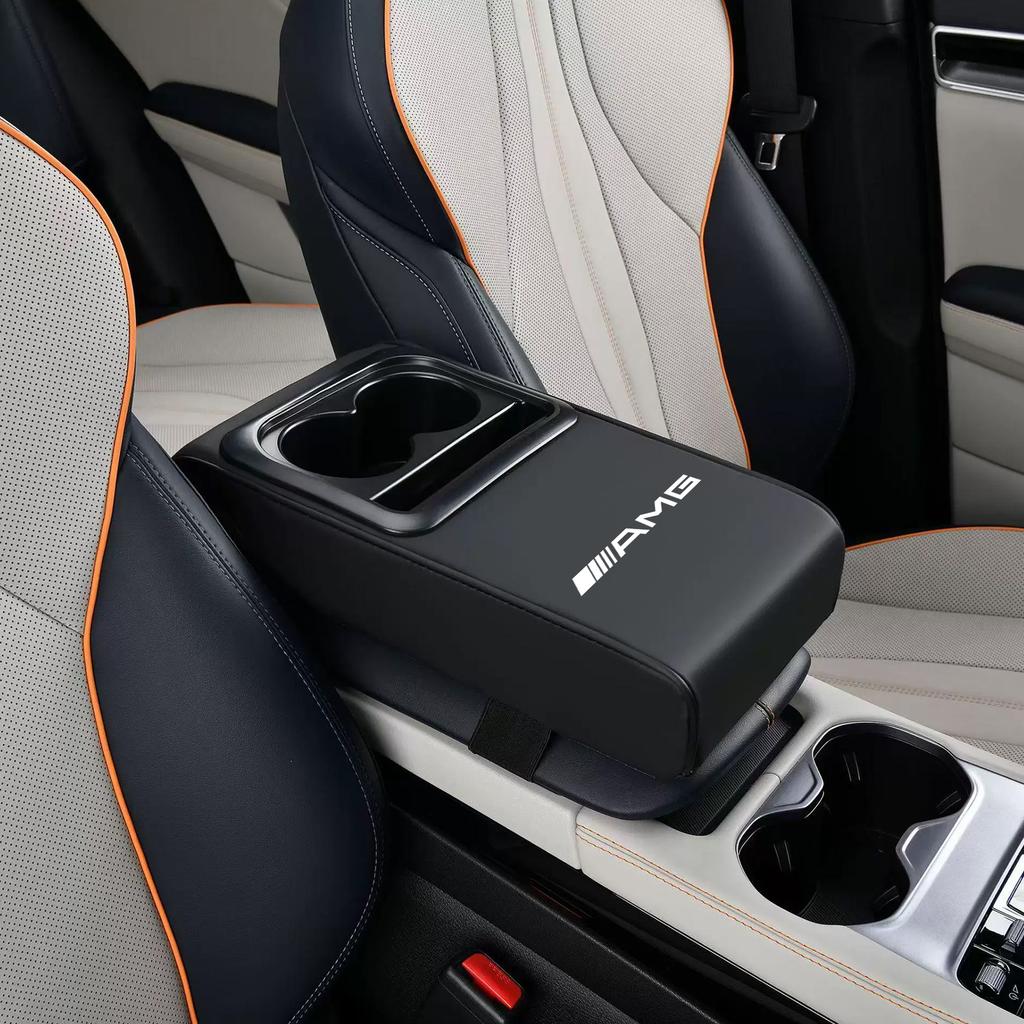 JBCR1 Car Armrest Mat Center Console Protection Cushion With 2 Cup Holder For Mercedes Benz AMG W205 W204 W206 W213 W212 W211 W222 W22